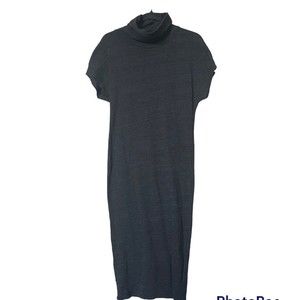 Anthropologie Stateside Dress  Maxi Short Sleeve Turtleneck Gray modern sleek